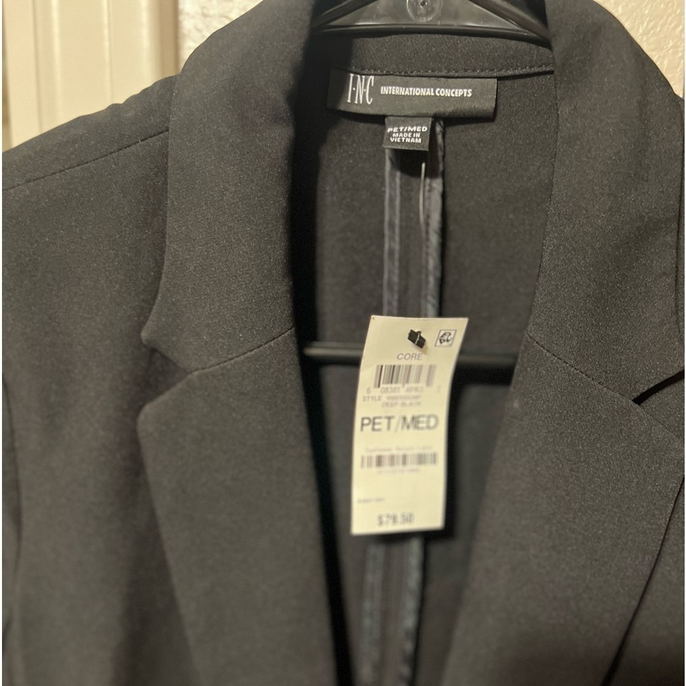 Inc international concepts black blazer pet med nwt - Picture 6 of 7